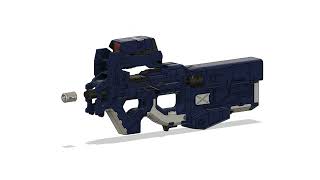 Assemblye of 3D Printed Futuristic P90 Cosplay Prop