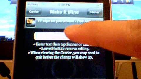 How To Change Your Carrier Or Banner On Your ipod touch or iphone