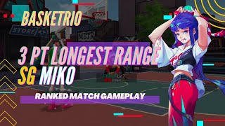 How far is Miko's 3-point range? - SG Miko Gameplay - Basketrio Ranked Game screenshot 5