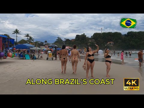 🇧🇷 🌴 Big Beach 🌊 — What Else is Hidden Along This Long, Secret Coastline?🌡️ | Walking Tour in 4K HDR