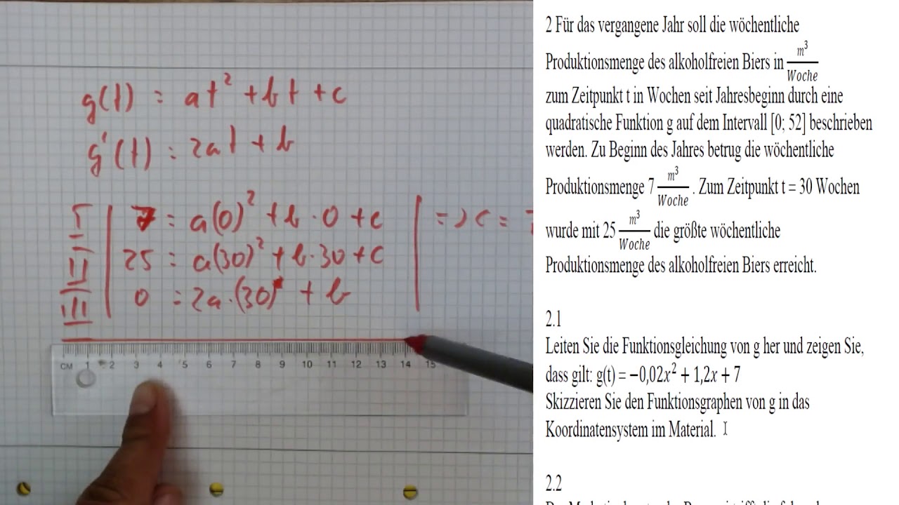 Mathe Abitur Hessen Aufgaben Abitur Mathematik Grundkurs Hessen 2019 B2 Analysis Aufgabe 2.1 - YouTube