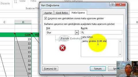 Excel Veri Doğrulama / Data Validation İşlemleri