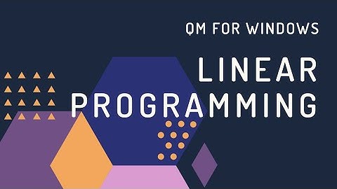 [Metode Kuantitatif untuk Manajemen] QM for Windows - Linear Programming
