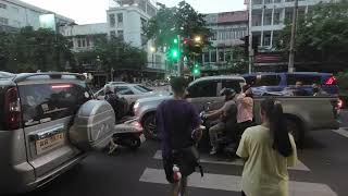  Walking Around Sathorn Bangkok   DJi Action 3 4K 25P Godox Mic. 6PM ?  0074 D