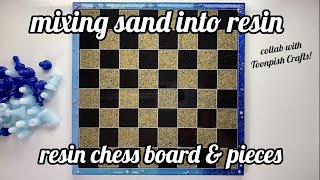 Ocean Resin Chess Set  sand in epoxy resin // Collab with Toonpish Crafts  Relaxing resin tutorial