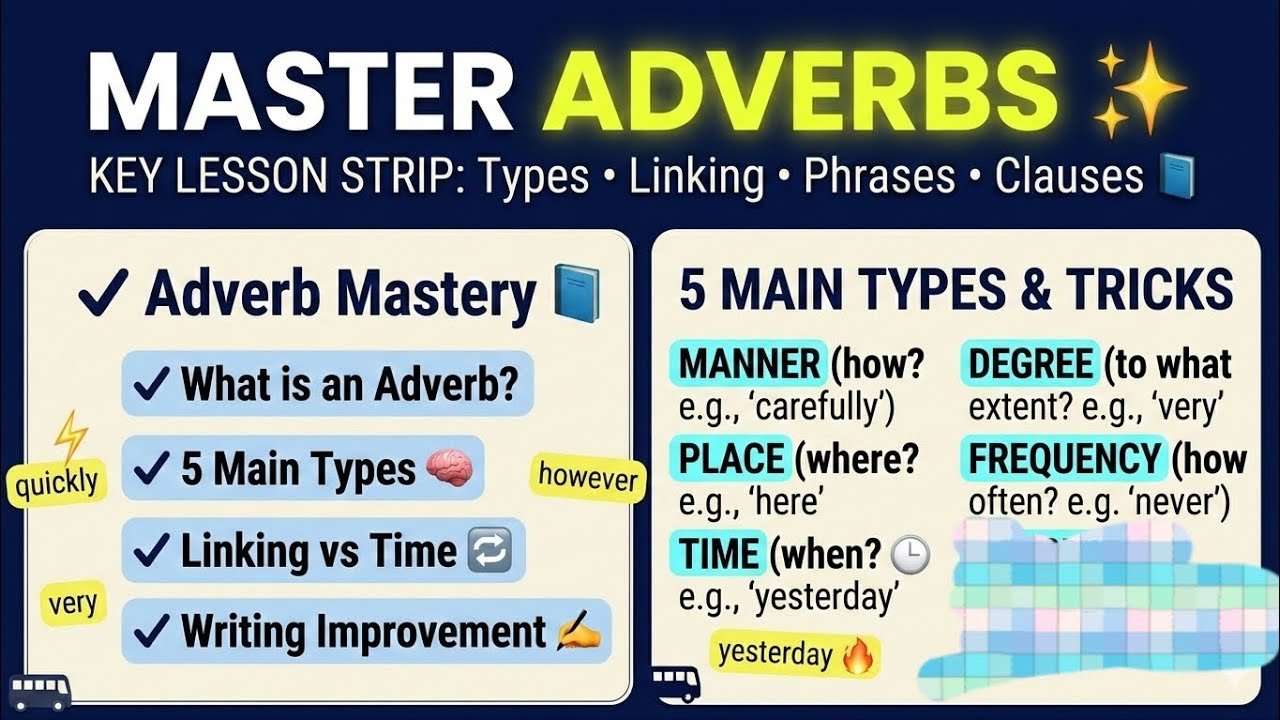 Types of Adverbs Explained Clearly | All Types with Examples & Practice