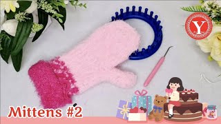 diy | how to loom knit a pair of 2 tones mittens for your love | valentine's gift | ying diy