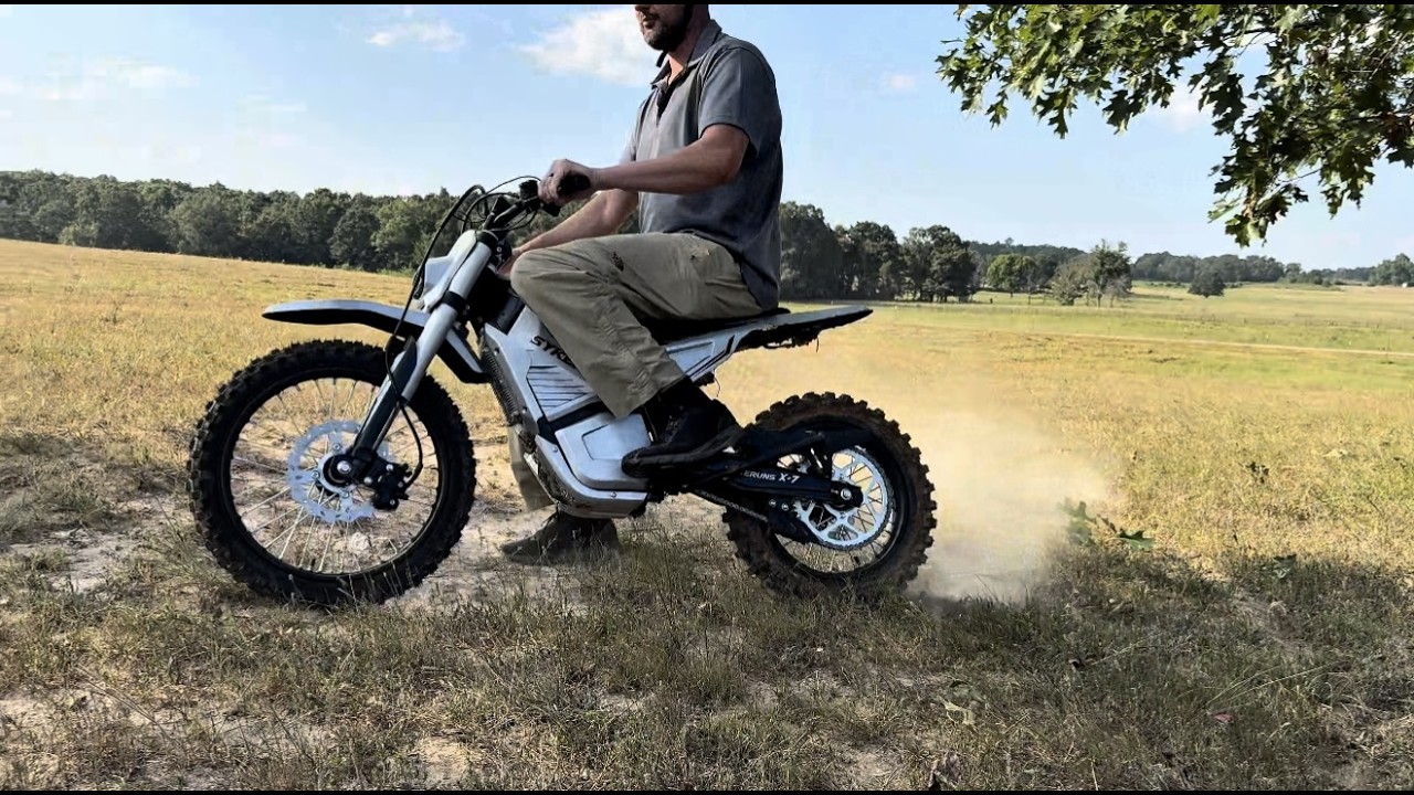 SYKERUNS X7 Electric Dirt Bike, 5500W Peak Mid-Drive Motor, 60V 27Ah Battery, Up to 57 MPH Electric