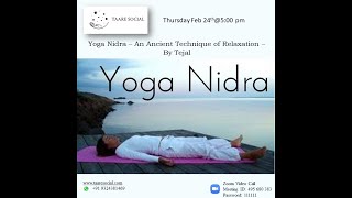 Yoga Nidra - An Ancient Technique of Relaxation by Tejal Shah @ TAARE SOCIAL Online