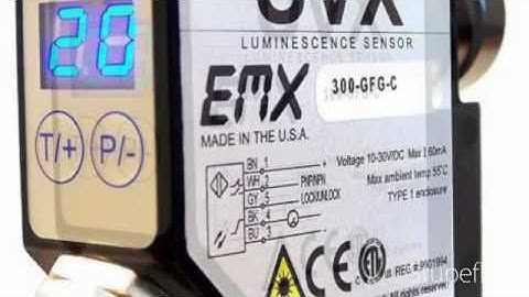 EMX UVX-100 Photoelectric Sensor Luminescence 10-24VDC NPN/PNP NO/NC 100mm