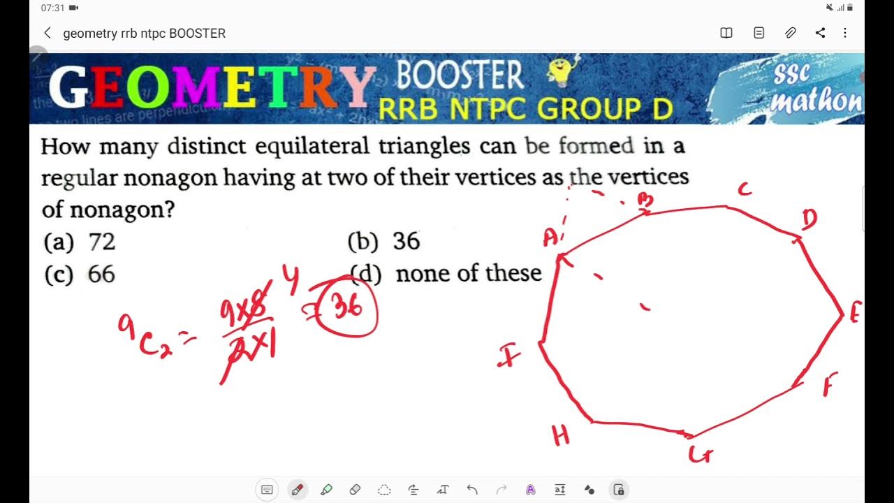 how many distinct equilateral triangle can be formed in a regular nonagon having at two of their