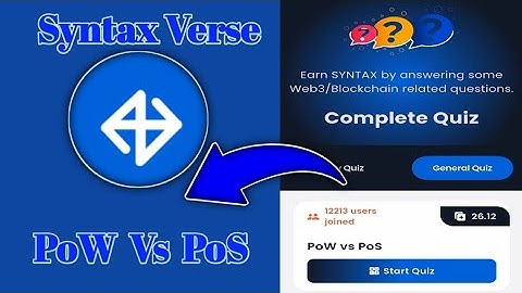 Syntax Verse General today quiz answer|PoW Vs PoS Quiz Answer