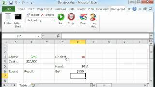 Blackjack in Excel, with IronSpread (now DataNitro)