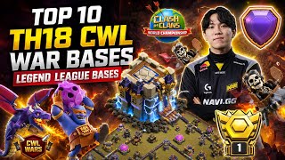 TOP 10 TH18 CWL WAR BASES 2026 ⭐ World Championship Anti 3 Star Legend League Base Links Now