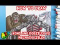 How to Draw KONG AND GODZILLA THROWING MECHAGODZILLA