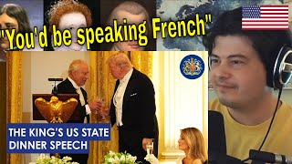 American Reacts The King's speech at the White House State Dinner, Washington.