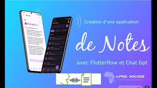 Transcription audio en Text avec @FlutterFlow et @HoiChatGPT#chatgpt | Application de Notes EP 02