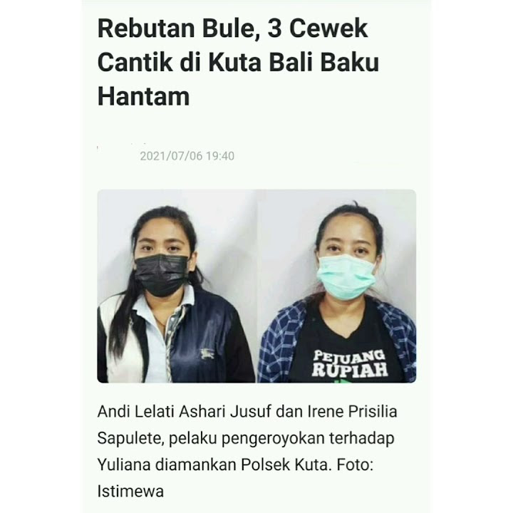 Rebutan cowok Bule,3 cewek cantik  diBali baku hantam.