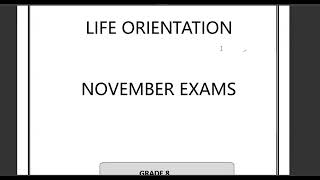 LO GRADE 8 2025 MEMO LIFE ORIENTATION GRADE 8 TERM 4 EXAM LO NOVEMBER EXAM MEMO THUNDEREDUC