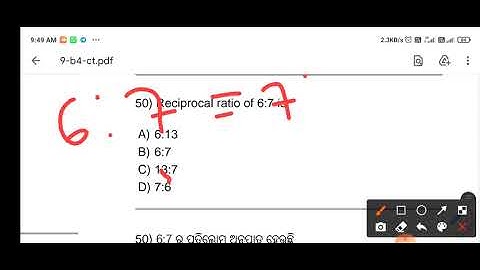 Reciprocal ratio of 6:7 is