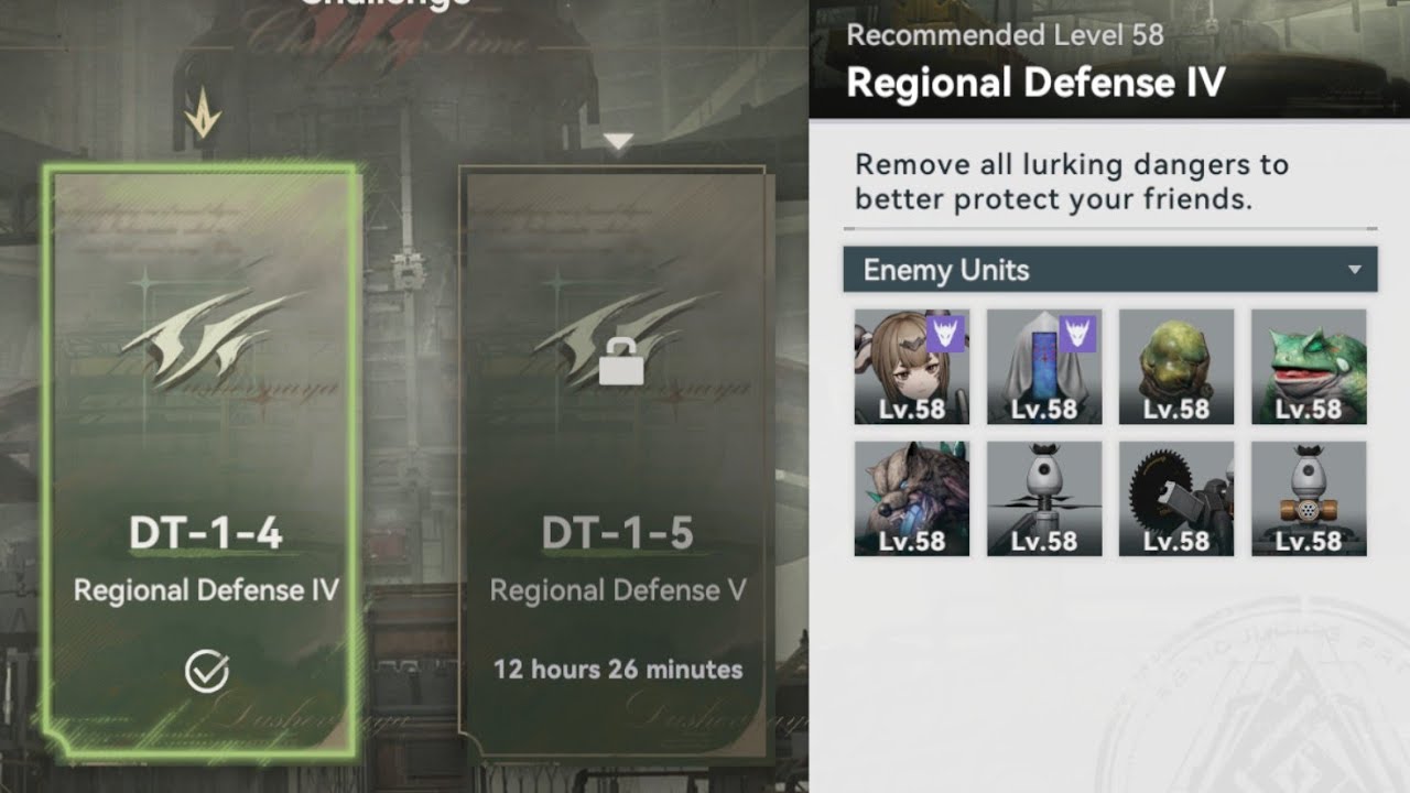 GIRLS' FRONTLINE 2: EXILIUM - DT-1-4 Regional Defense IV - 4-Turn Clear (Level 40) - Halting Station