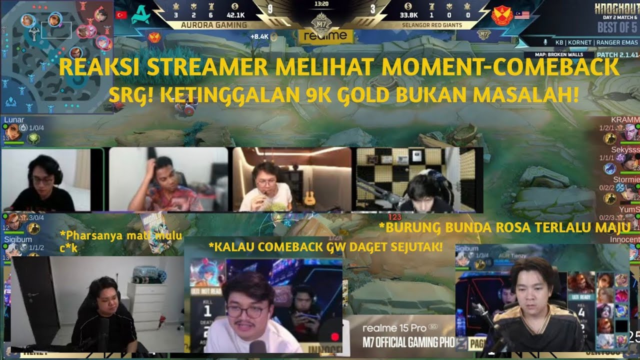 REAKSI STREAMER MELIHAT MOMENT COMEBACK SRG VS AURORA GAMING TURKI! DARI KETINGGALAN 9K GOLD!!