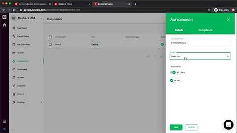 Create payroll components for US companies in Deskera People