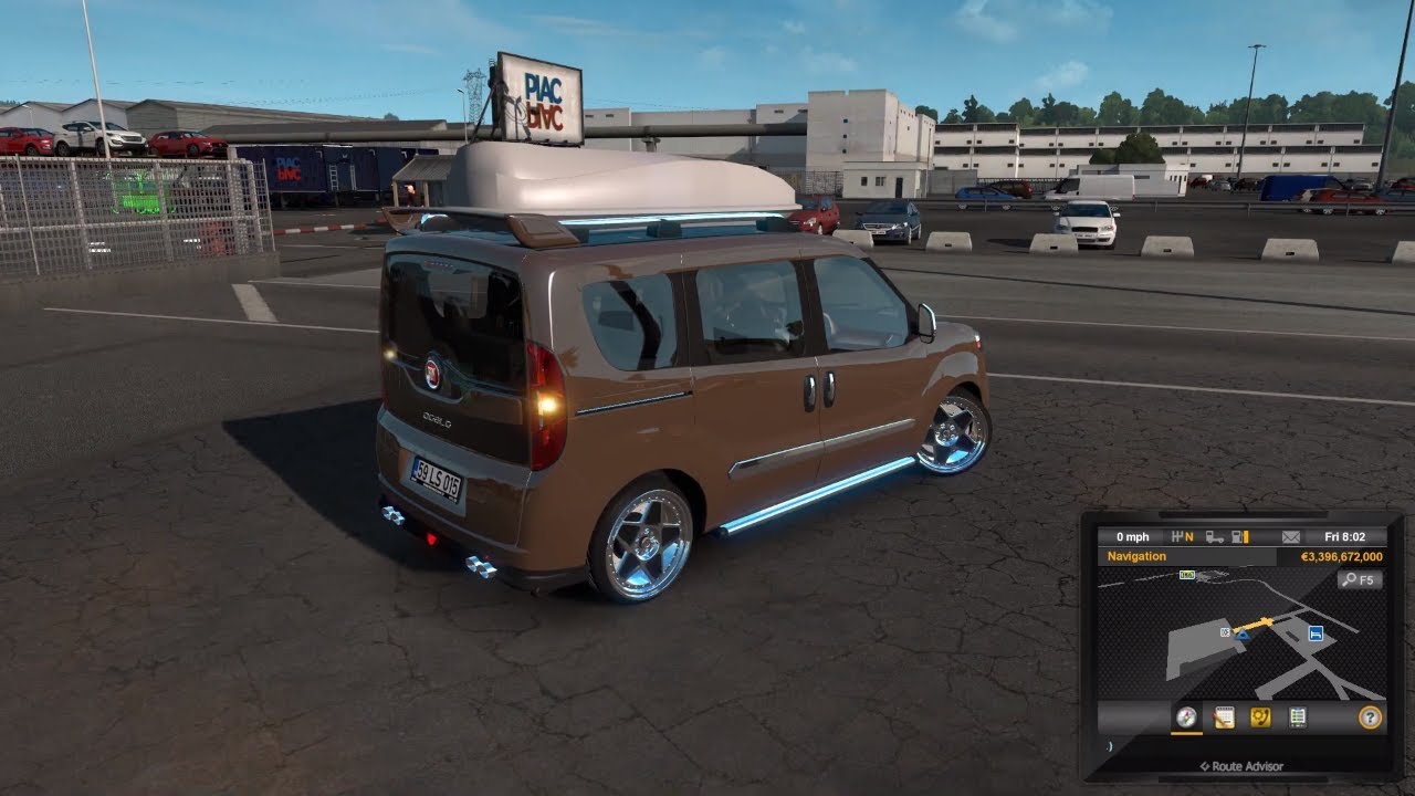 ETS2 1.36 Mods |Car Mod| - Driving Around the City with Sporty Fiat Doblo D4 V1R20 Mod