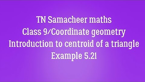 Example 5.21 Class 9 Coordinate geometry Tamilnadu Samacheer maths Nithyaganesh Maths