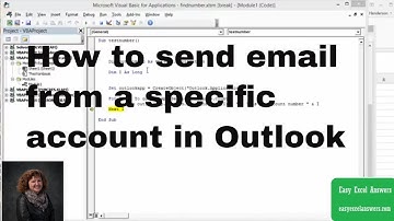 How to send email from a specific account in Outlook using Excel