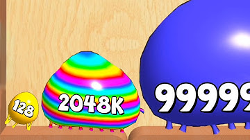 BLOB MERGE 3D - 2048 Combine Balls (Full Gameplay) | Satisfying Math Games [From 64K to 512M]