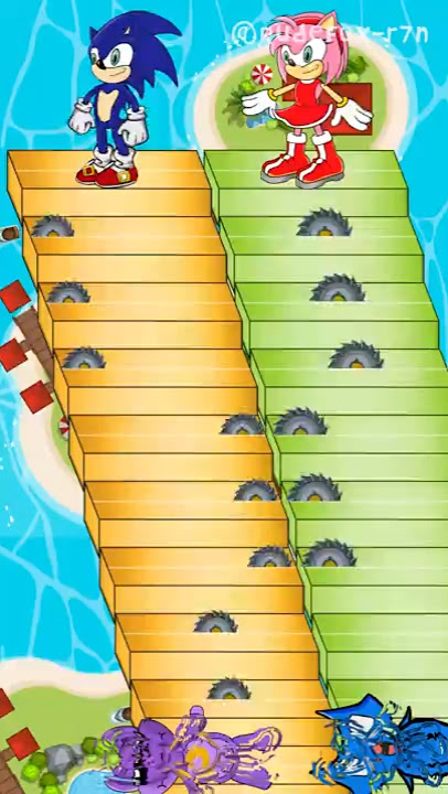 DANGEROUS STAIRWAY Challenge with Sonic, Amy Rose and Catnap #shorts