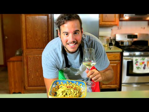 Sicilian Cheat Meal! Pistachio Pasta with Pancetta, Pecorino and White Wine. Easy and Simple Recipe.