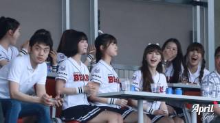 150613 OH MY GIRL 두산 vs NC 경기 관람 - 유리구슬 노래에 맞춰서