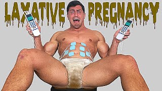 I CRAP I TAP - Laxative PREGNANCY PAIN SIMULATOR Experiment | Bodybuilder VS Sugar Free Gummy Bears