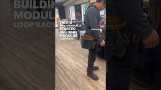 Modular looped bags fit perfectly on harnesses with built in waist belts. #leathertoolbelt #toolbags