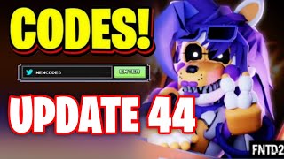 *NEW* ALL WORKING UPDATE 44 CODES FOR FIVE NIGHTS TD 2! ROBLOX FNTD 2 CODES