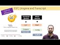 Est unigene and transcript what is the difference between them reads contigs scaffold