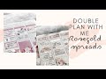 DOUBLE Plan With Me - Two Rosegold & Pink spreads! Peach Pom & Paper Blush Bar!