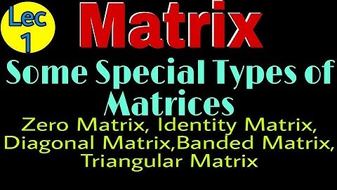 Special Type of Matrices||Zero, Identity, Diagonal,Banded,Triangular Matrices||SP Learning