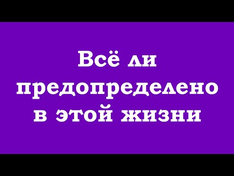 Всё ли предопределено в этой жизни