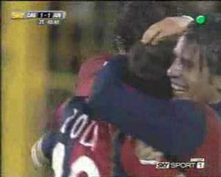 Gianfranco Zola goal Cagliari Juventus 1-1 commento caressa