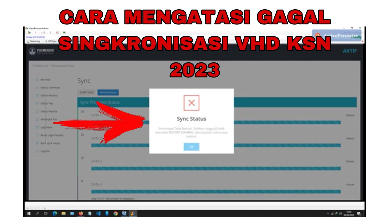 CARA MENGATASI GAGAL SINGKRONISASI VHD KSN