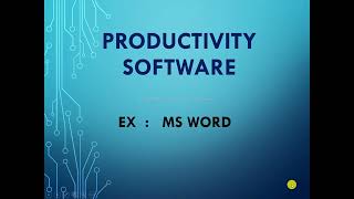 Productivity Software ( MS Word )