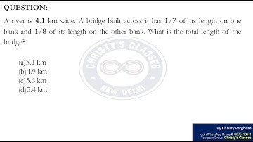 A question on Length of a bridge | CSIR-NET Dec 2016 | General Aptitude | Anju Mariam Aji