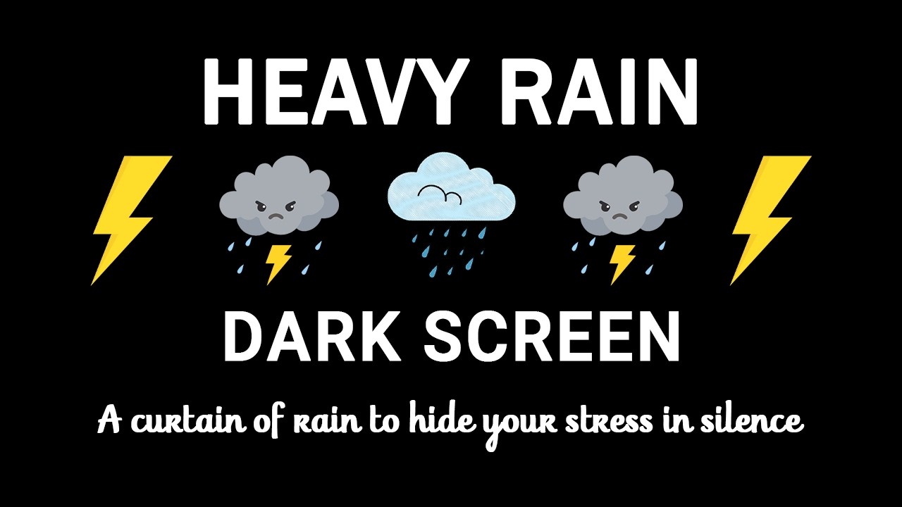 Heavy Rain & Distant Thunder Sounds | BLACK SCREEN | Calm Sleep Tonight