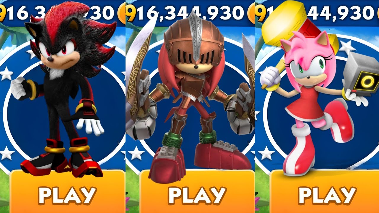 Sonic Dash - Shadow Dash VS Sir Knuckles VS Popstar Amy _ Movie Sonic ...
