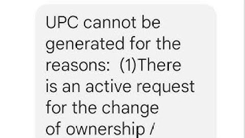 Fix UPC cannot be generated as there are subsisting contractual obligations with your service Error