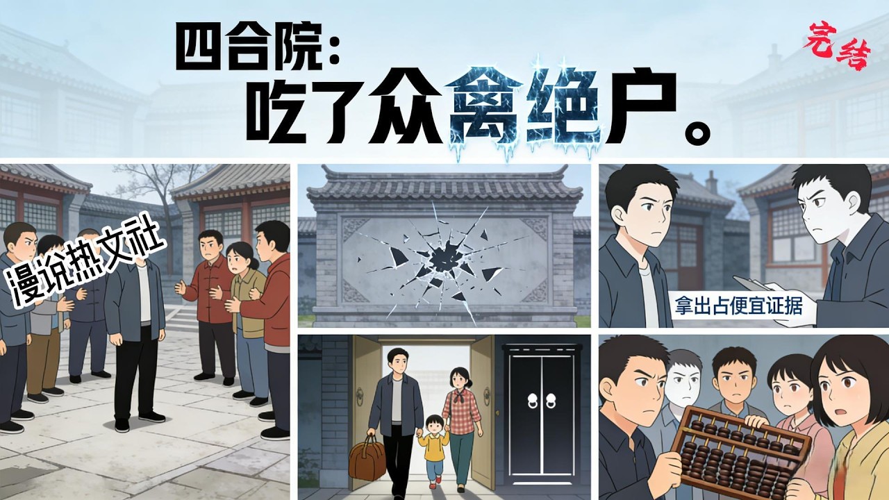 完结《四合院：吃了众禽绝户》李政清开局收到四九城的信，大伯工伤去世，要他去继承房子和工位，没成想房子被分了，工位被顶岗 这还有什么好说的，十倍吐出来！虐待禽兽，从我做起！#穿越#四合院#男频衍生