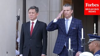 Secretary of Defense Pete Hegseth Welcomes Singapore s Defense Minister To The P